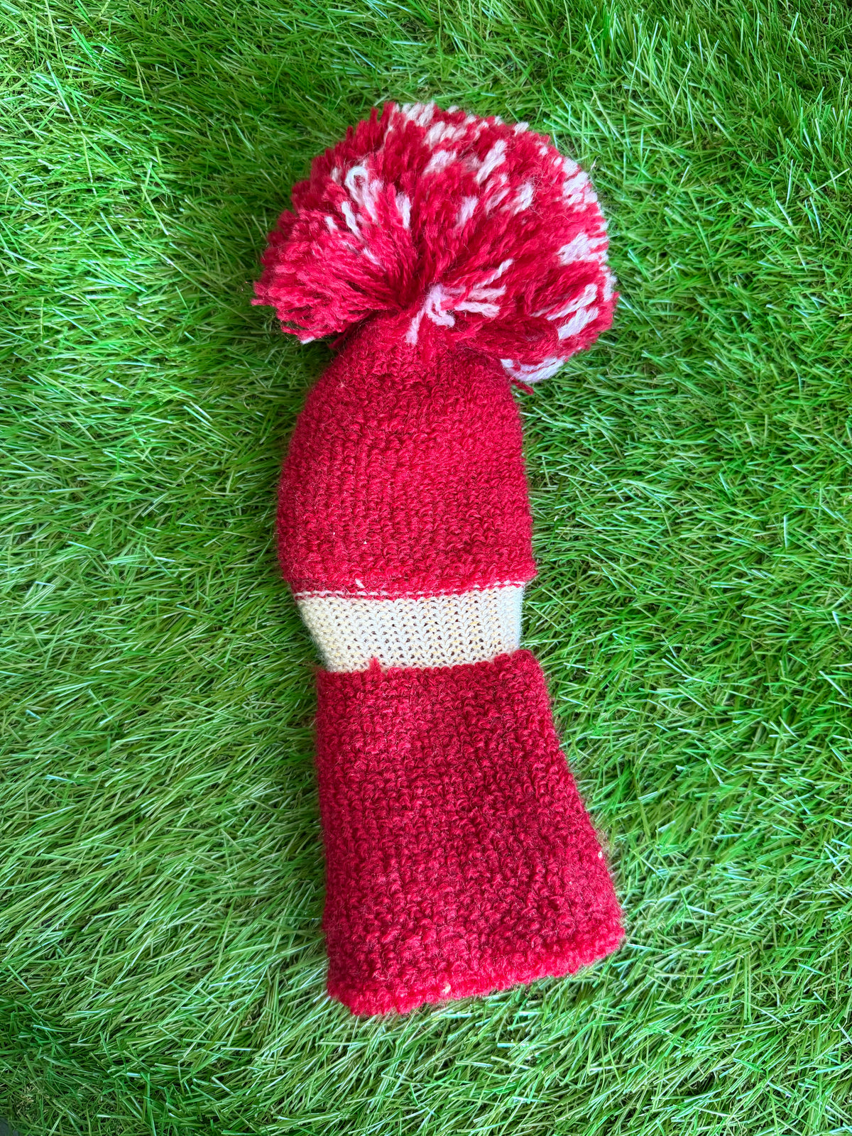 Vintage Knitted 3 Wood Headcover - Red