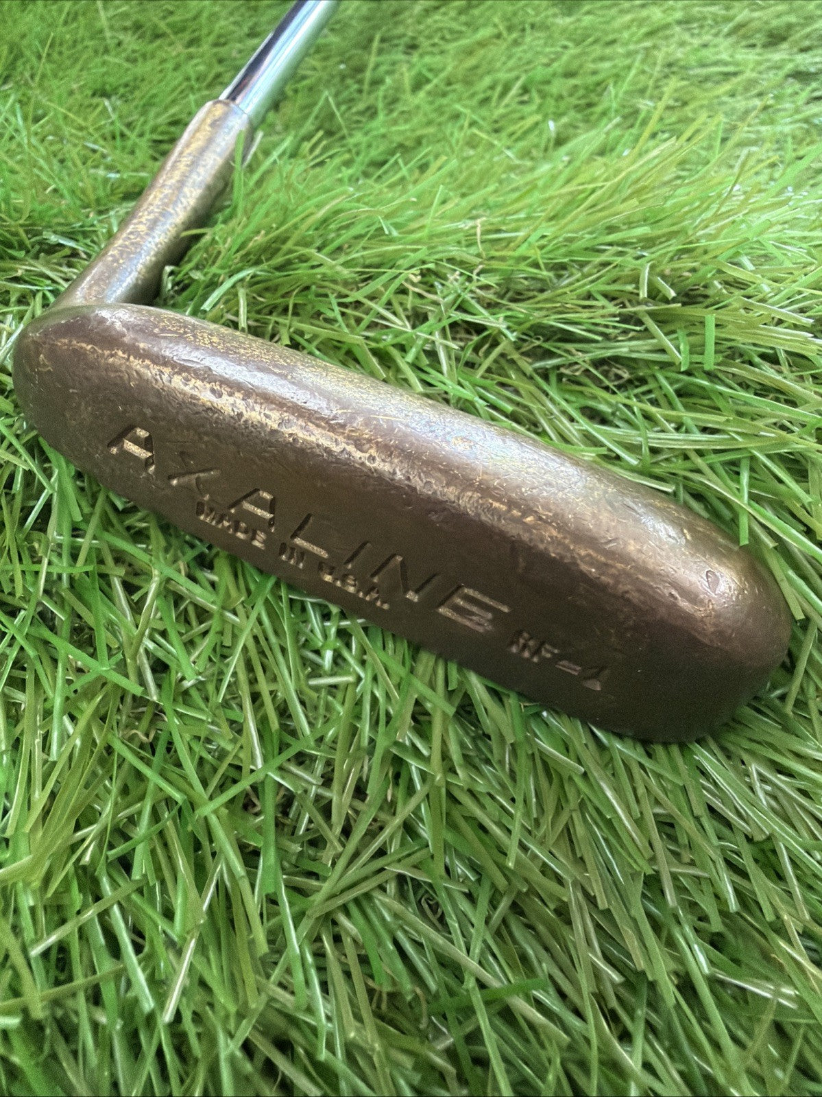Vintage Axaline Brass Putter RH Steel Shaft 35.5"