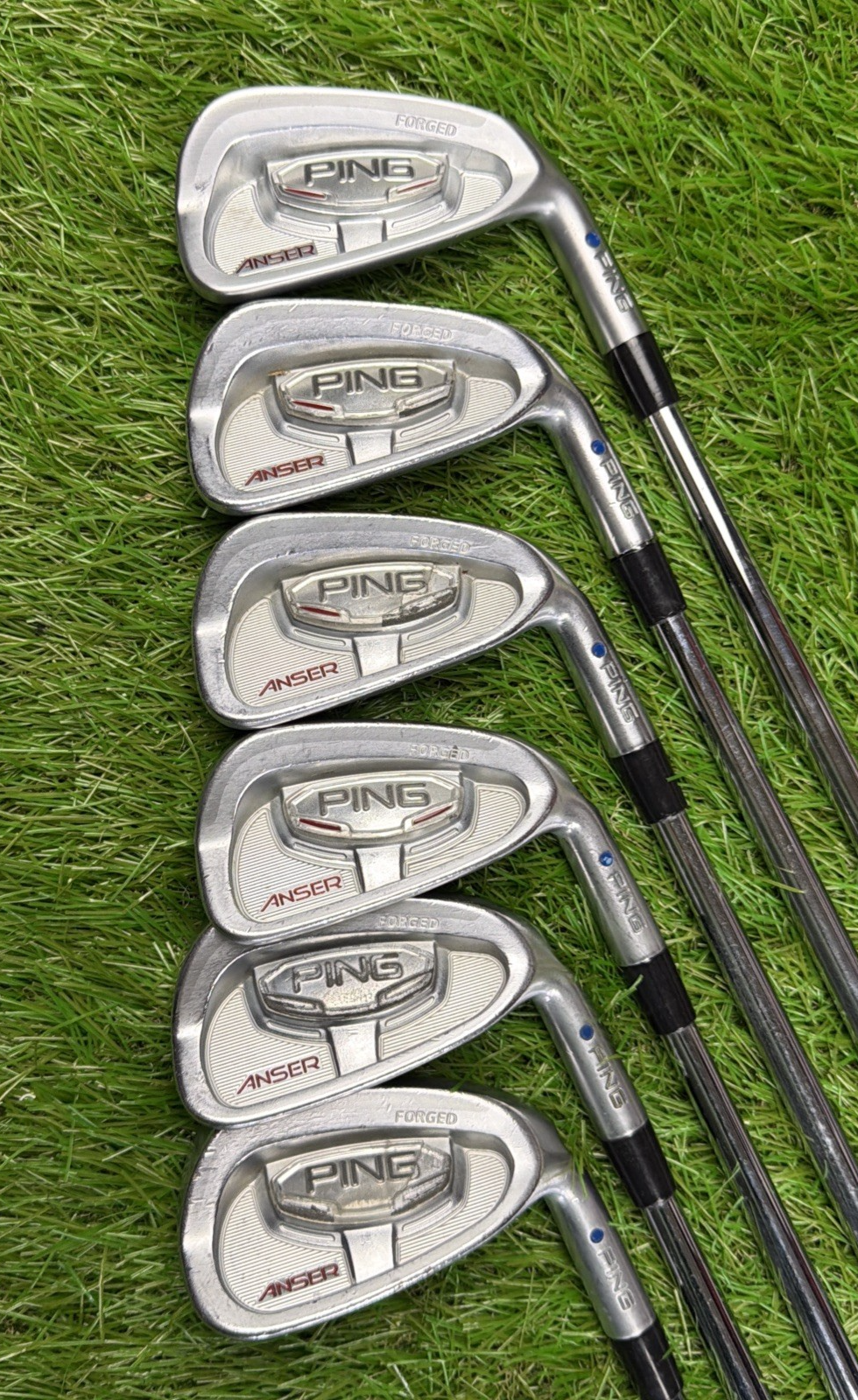 Ping Anser Forged Iron Set (4-PW NO 9i) Blue Dot RH AWT Stiff Flex Steel Shafts