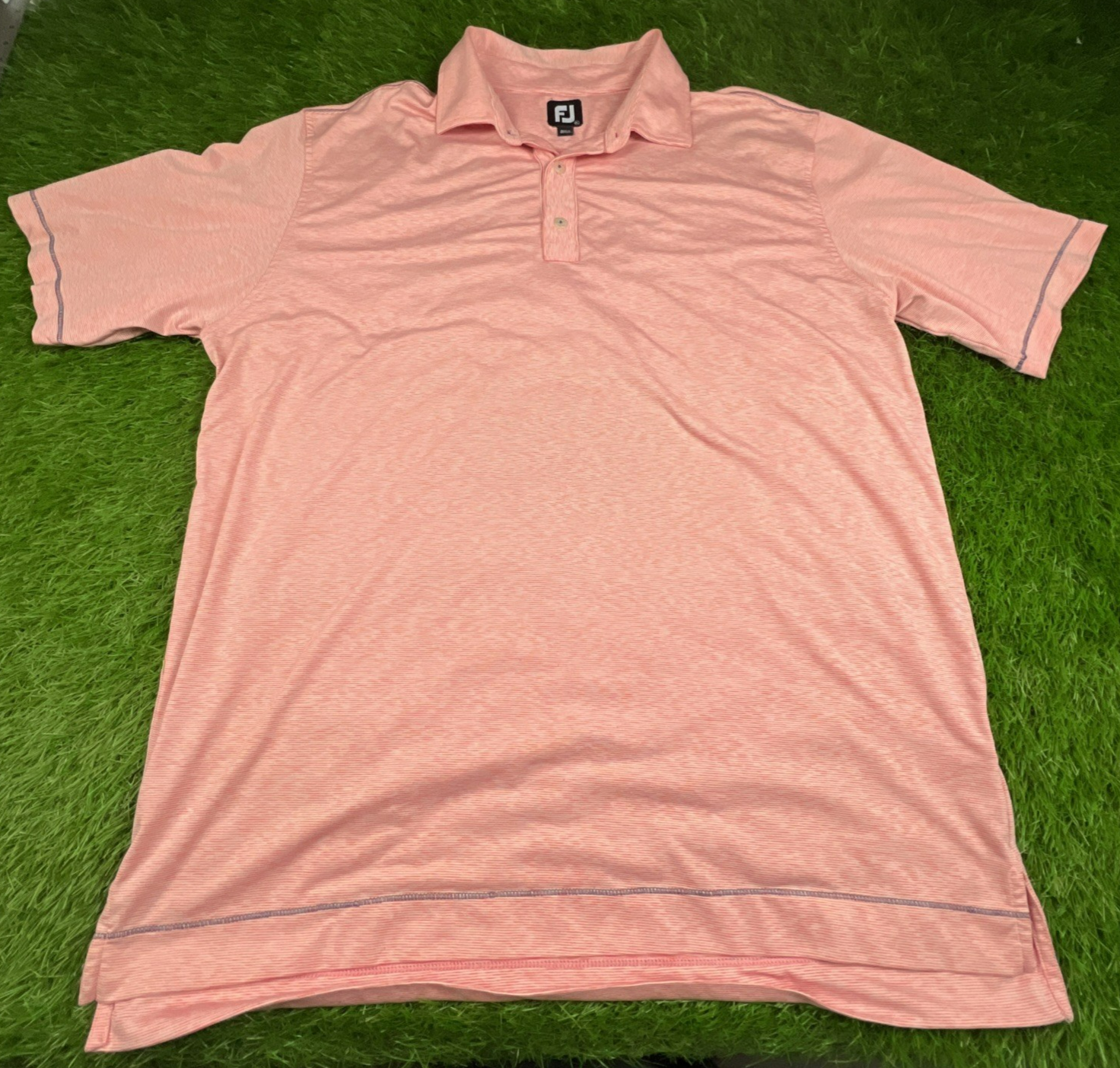 FootJoy Golf Polo XL Pink/White Stripped Pattern