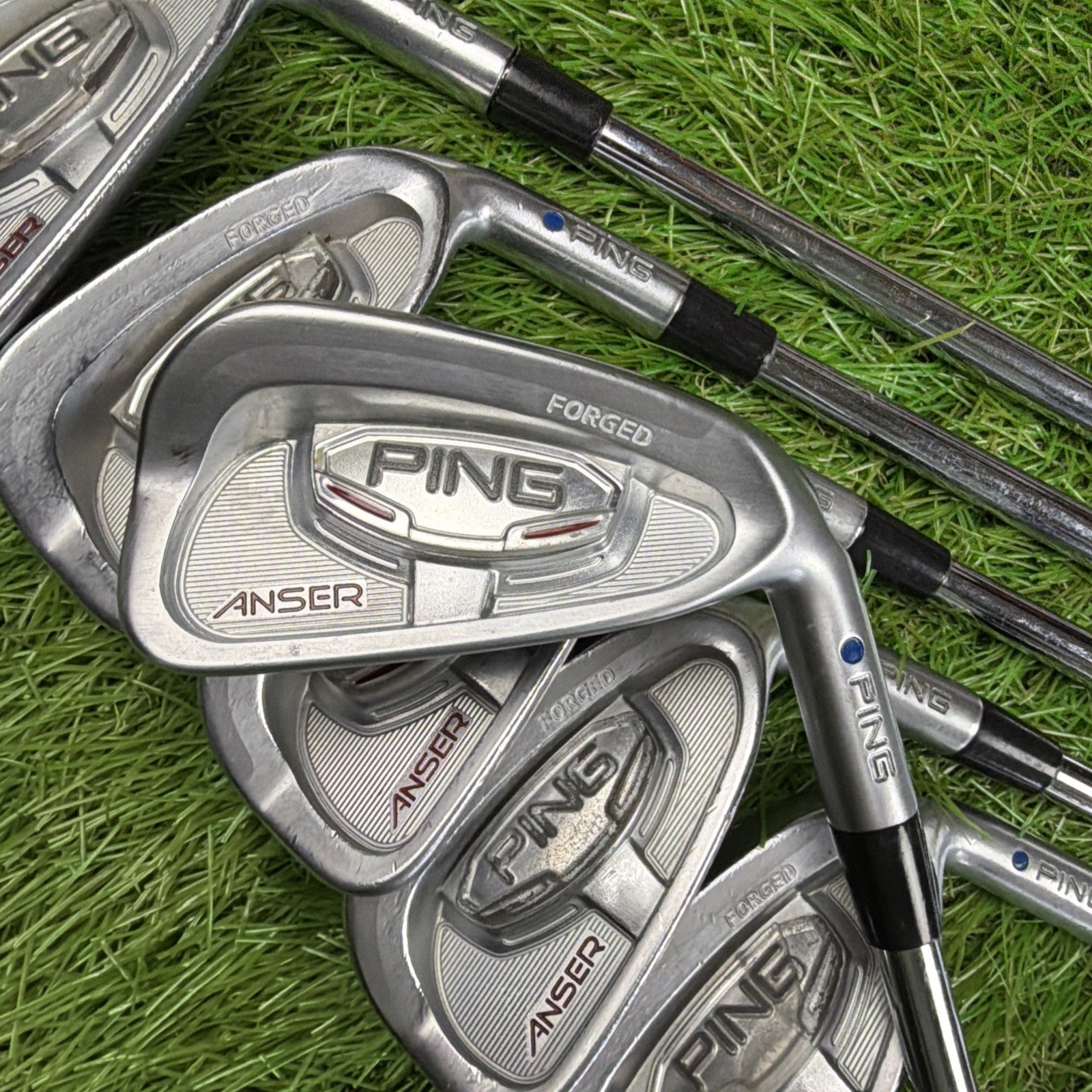 Ping Anser Forged Iron Set (4-PW NO 9i) Blue Dot RH AWT Stiff Flex Steel Shafts