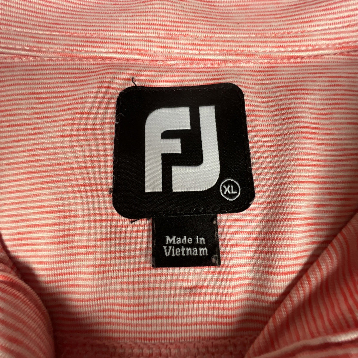 FootJoy Golf Polo XL Pink/White Stripped Pattern