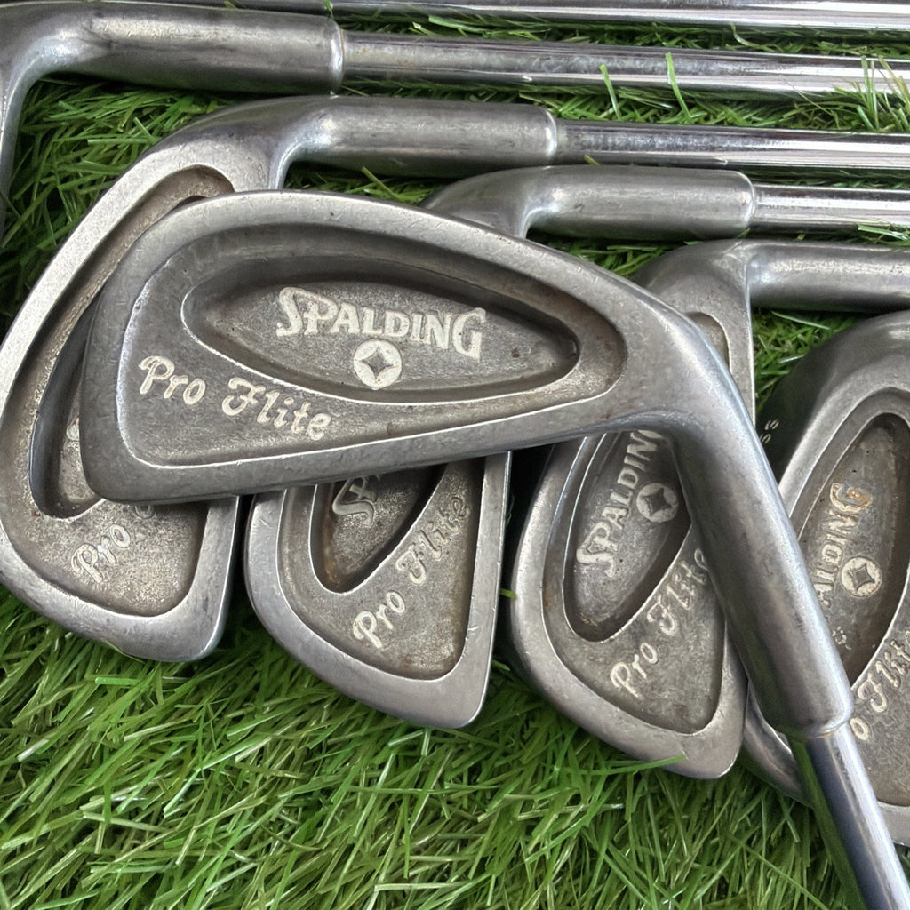 Vintage Spalding Pro Flite Iron Set (3-PW) RH Light Weight Medium Flex Shafts