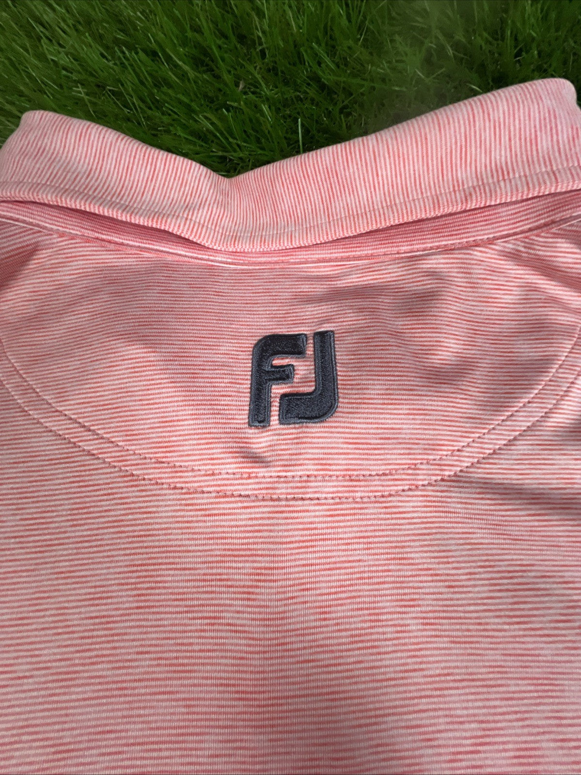 FootJoy Golf Polo XL Pink/White Stripped Pattern